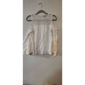 MICHAEL Michael Kors white off shoulder bell sleeve blouse